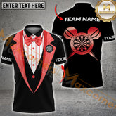 Maxcorners Gentleman Style Darts Jersey Multicolor Option Customized Name, Team Name 3D Polo Shirt