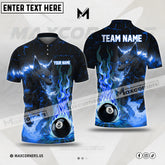 Maxcorners Billiards 8 Ball Wolf Magma Multicolor Options Personalized Name And Team Name 3D Polo (4 Colors)