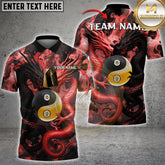 Maxcorners Yin Yang Dragon Billiard Multicolor Customized Name, Team Name 3D Shirt