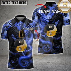 Maxcorners Yin Yang Dragon Billiard Multicolor Customized Name, Team Name 3D Shirt