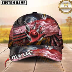 Maxcorners Bowling Drift Paint Splash Multicolor Personalized Name 3D Cap