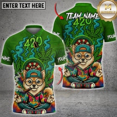 Maxcorners Darts 420 Smoking Shiba Dog Zen Cartoon Personalized Name 3D Unisex Shirt