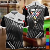 Maxcorners Billiards Ball Sport Jersey Personalized Name, Team Name 3D Polo (4 Colors)