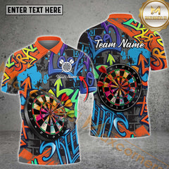 Maxcorners Darts Graffiti Street Multicolor Options Personalized Name, Team Name 3D Shirt