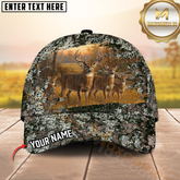 Maxcorners Personalized Vintage Forest Camo Hunting 3D Cap, Perfect Gift for Hunter (Deer/Moose)