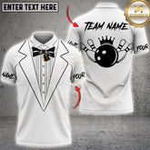 Maxcorners Bowling Tuxedo Crown Strike Ball Personalized Name 3D Unisex Shirt