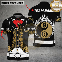 Maxcorners Billiards Yin Yang Flames Personalized Name 3D Unisex Shirt