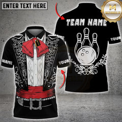Maxcorners Bowling Strike Fiesta Mariachi Personalized Name 3D Unisex Shirt
