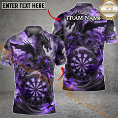 Maxcorners Fiery Elements Dragons Darts Jersey Multicolor Option Customized Name, Team Name 3D Polo Shirt