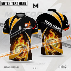 Maxcorners Golf Fire Light Personalized Name, Team Name Unisex Shirt (Multicolor Options)