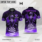 Maxcorners Darts Dragon Flame Mutilcolor Options Personalized Name, Team Name 3D Polo Shirt (4 Colors)