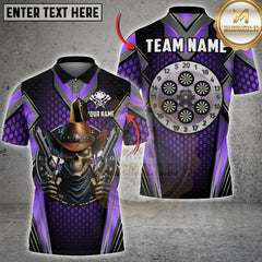 Maxcorners Darts Skull Cowboy Multicolor Customized Name, Team Name 3D Shirts