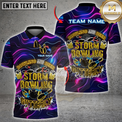 Maxcorners Bowling Neon Bowling and Beer Gutterly Ridiculous Personalized Name 3D Unisex Shirt