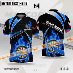 Maxcorners Darts Fire Light Mutilcolor Options Personalized Name, Team Name 3D Polo Shirt