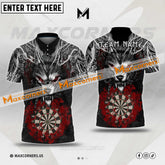 Maxcorners Darts Wolf Flame Mutilcolor Options Personalized Name, Team Name 3D Polo Shirt