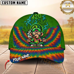 Maxcorners Billiard 420 8 Ball Funny Monkey Personalized Name 3D Cap