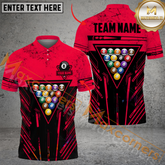Maxcorners Ball 8 Rack Concept Billiard Jersey Multicolor Options Personalized Name, Team Name 3D Polo Shirt (4 Colors)