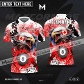 Maxcorners Billiards Ball 8 Eagle Canadian Flag Personalized Name, Team Name Unisex Shirt (4 Colors)