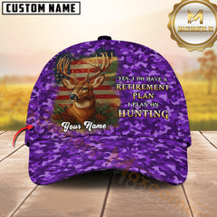 Maxcorners Deer & American Flag Retirement Plan Personalized Hat 3D Printed Multicolor