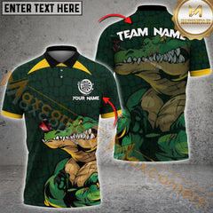 Maxcorners Darts Funny Alligator Customized Name, Team Name 3D Polo Shirt