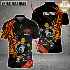 Maxcorners Personalized Fire Flame Lightning 8 Ball Pool Billiard Shirts For Men, US Flag 8 Ball Pool Swing Billiard Jerseys LM1307 For Sharon