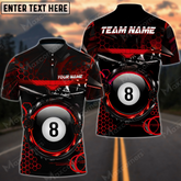 Maxcorners Billiard Ball 8 Mechanic Core Multicolor Options Personalized Name, Team Name 3D Polo Shirt (6 Colors)