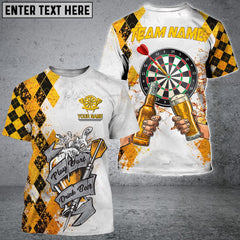Maxcorners Personalized Name Dart Polo Shirt, Player Darts Drink Beer Design ,Custom Team Shirt for Men, Gift for Darts Players