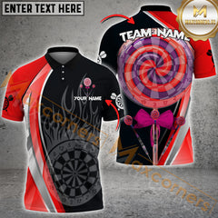 Maxcorners Darts Candy Suck To Suck MutilColor Option Customized Name, Team Name 3D Polo Shirt