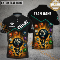Maxcorners Billiard Explosive 8-Ball Multicolor Personalized Name, Team Name 3D Shirt
