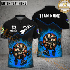Maxcorners Darts Angry Dartboard Flame Multicolor Personalized Name, Team Name 3D Shirt