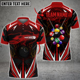 Maxcorners Billiards 8 Pool Fire Flame Thunder Lightning Pattern Sport Jersey Multicolor Options Personalized Name, Team Name 3D Polo Shirt (4 Colors)