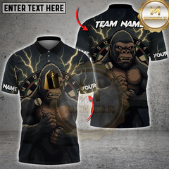 Maxcorners Darts Thunder Gorilla Multicolor Customized Name, Team Name 3D Shirts