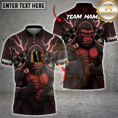 Maxcorners Darts Thunder Gorilla Multicolor Customized Name, Team Name 3D Shirts