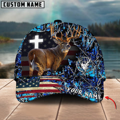 Maxcorners Cross America Hunting Deer Crack Camo Pattern Multicolor Option Personalized Cap