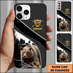 Maxcorners Bear Hunting Forest Classic Personalized Name Phone Case