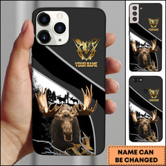Maxcorners Moose Hunting Forest Classic Personalized Name Phone Case