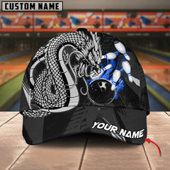 Maxcorners Bowling Dragon Flame Fire Multicolor Personalized Name 3D Cap