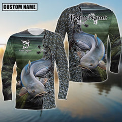 Maxcorners Catfish Predator Angler Sun Protection Personalized Name, Team Name Long Sleeve Shirt