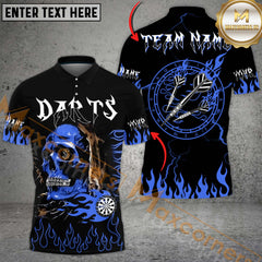Maxcorners Darts Skull Multicolor Personalized Name, Team Name 3D Shirt