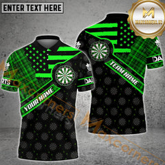 Maxcorners Darts American Flag Xmas Pattern MutilColor Option Customized Name, Team Name 3D Polo Shirt