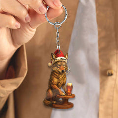 Maxcorners Personalized Acrylic Wolf Coyote Christmas Ornament - Personalized Holiday Decoration for Hunters & Wildlife Lovers LM0110