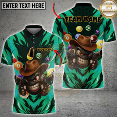 Maxcorners Billiard Ball 8 Funny Multicolor Options Personalized Name, Team Name 3D Polo Shirt (4 Colors)