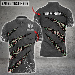 Maxcorners Darts Polar Bear Customized Name, Team Name 3D Polo Shirt For Kyle