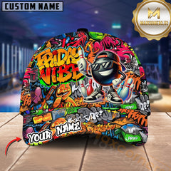 Maxcorners Bowling Friday Vibe Graffiti Street Style Multicolor Personalized Name 3D Cap