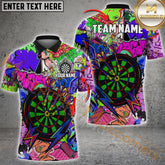 Maxcorners Darts Urban Graffiti Dartboard Fire Multicolor Customized Name, Team Name 3D Shirts