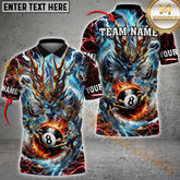 Maxcorners Billiard Mystic Storm Dragon 8-Ball Multicolor Personalized Name, Team Name 3D Shirt
