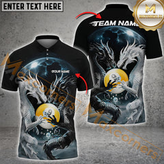 Maxcorners Billiard Dragon Duel Multicolor Customized Name, Team Name 3D Shirt