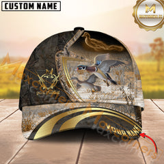 Maxcorners Golden Hunting Camouflage Personalized Name 3D Cap (Deer/Moose/Boar/Duck)