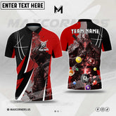 Maxcorners Billiard Ball Samurai Sport Jersey Multicolor Option Customized Name, Team Name 3D Polo Shirt (6 Colors)