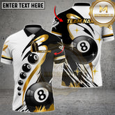 Maxcorners Billiard Classic 8-Ball Black & White Multicolor Customized Name, Team Name 3D Shirt